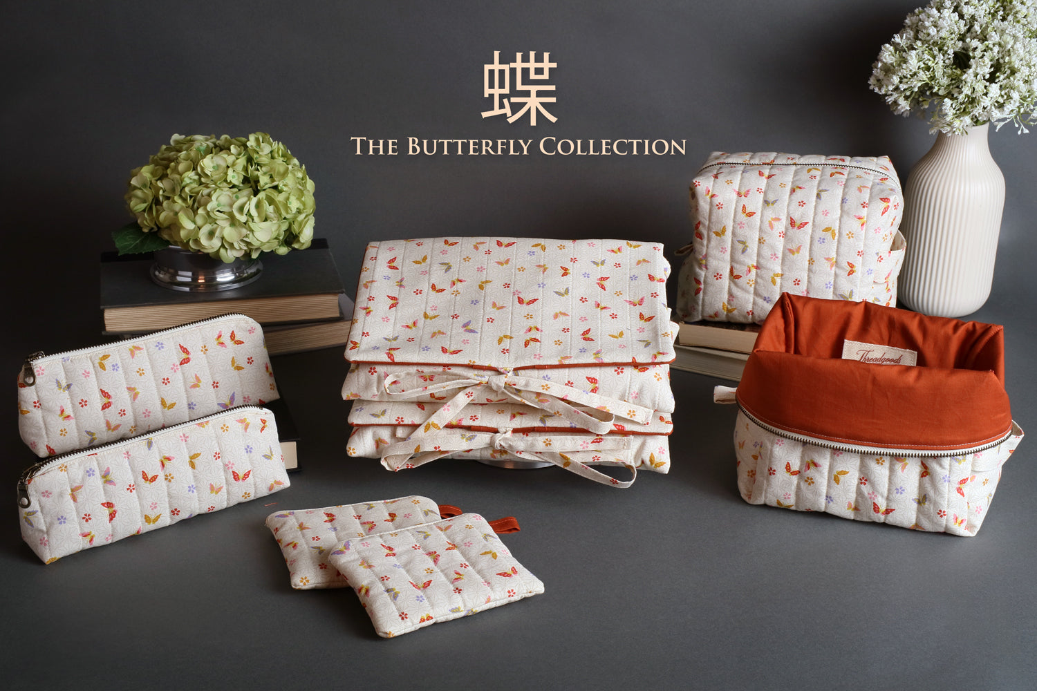 Colorful Butterflies & Cherry Blossoms Keychain Wallet