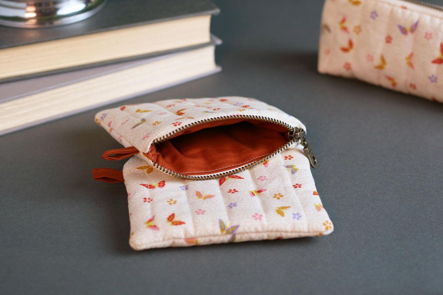 Colorful Butterflies & Cherry Blossoms Keychain Wallet