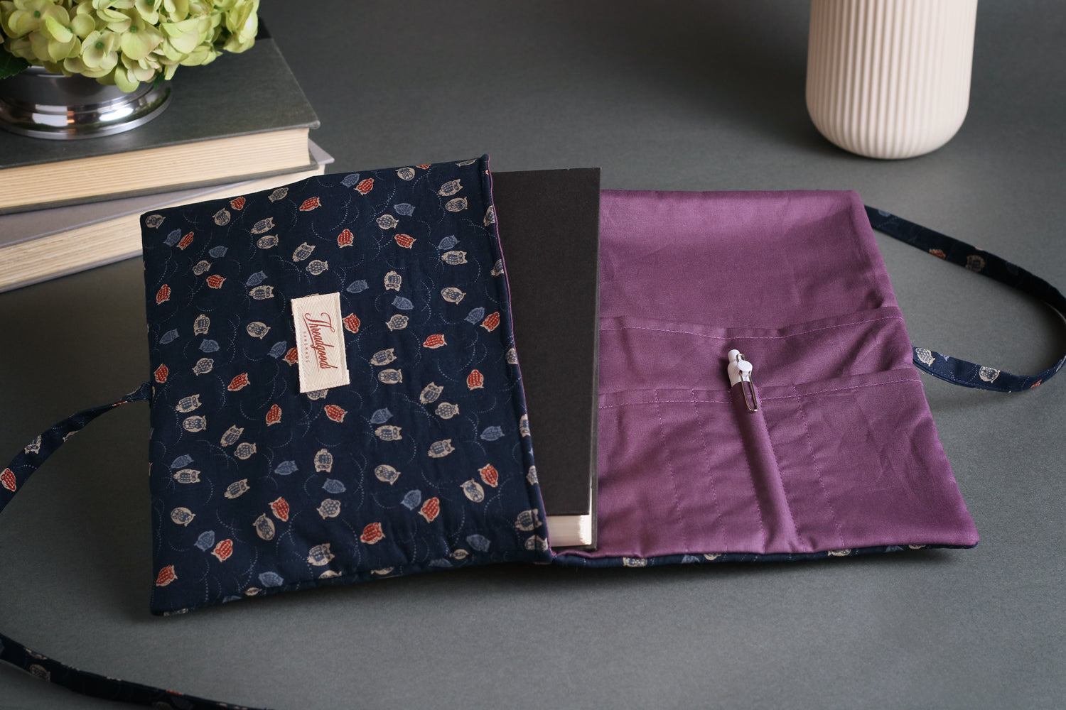 Colorful Owls Quilted Book Cover - Medium