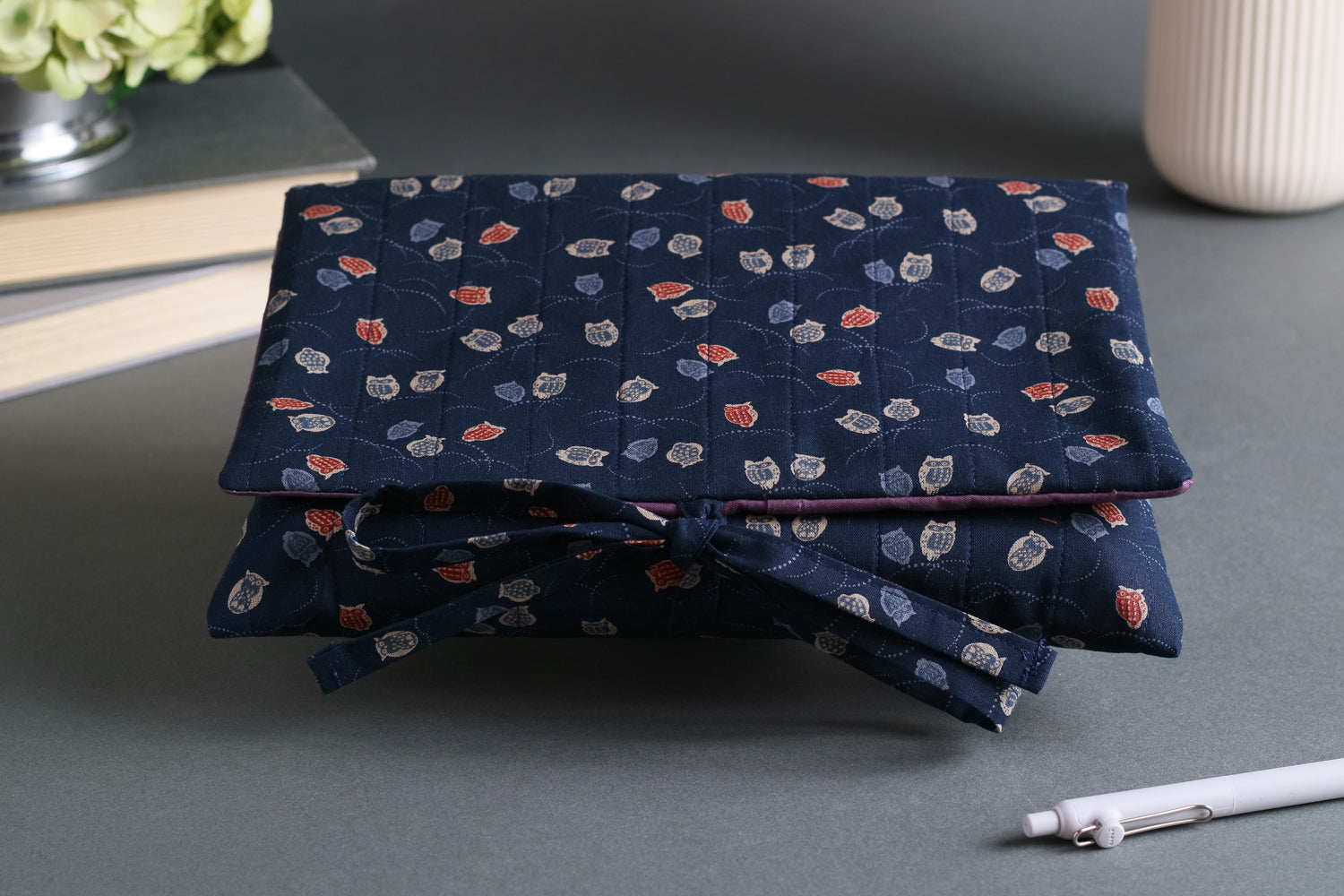 Colorful Owls Quilted Book Cover - Medium