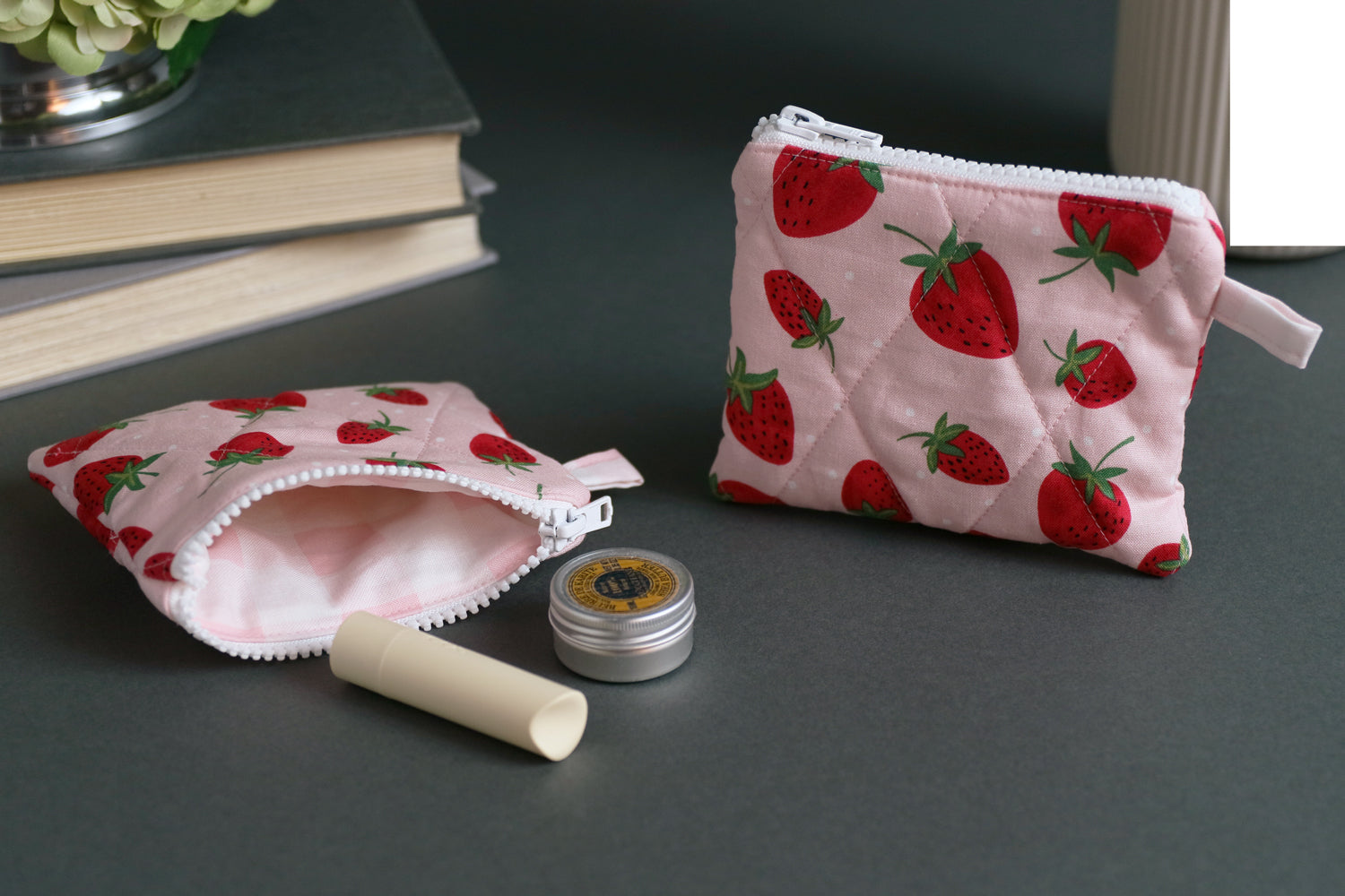 Strawberry Picnic Keychain Wallet