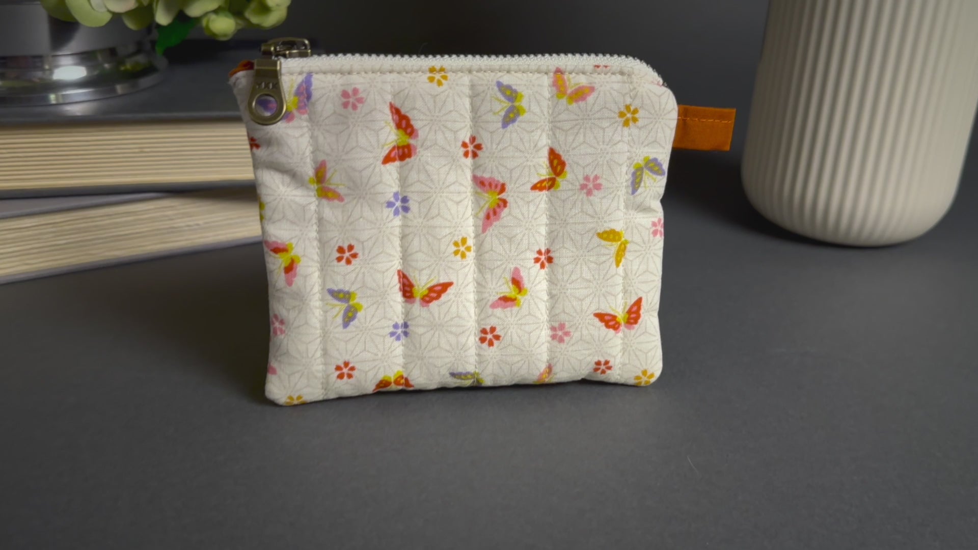Colorful Butterflies & Cherry Blossoms Keychain Wallet